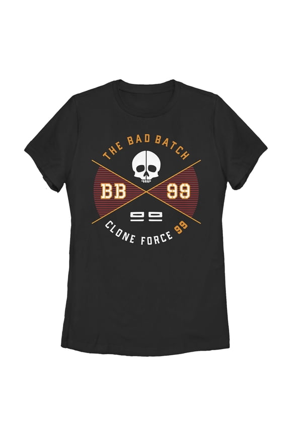 Women's Star Wars: The Bad Batch Skull Logo  Graphic Tee Black X Large