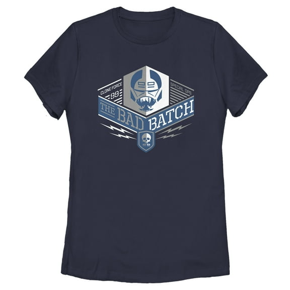 Women's Star Wars: The Bad Batch Square Logo  Graphic Tee Navy Blue Large