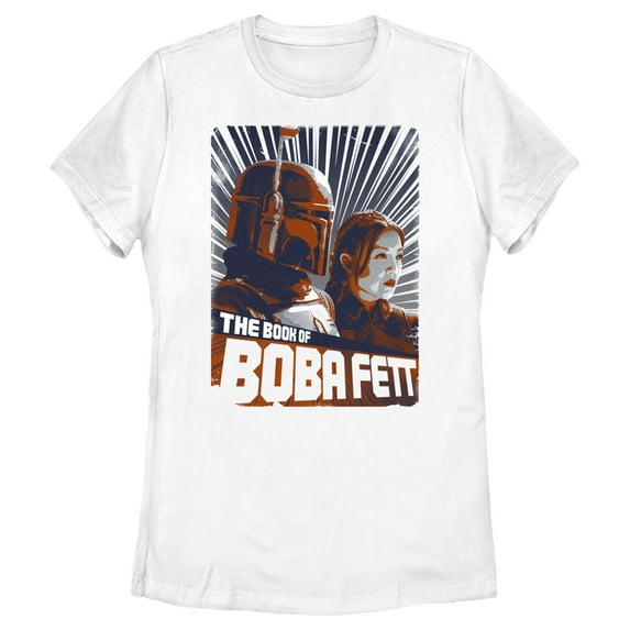 Women's Star Wars: The Book of Boba Fett Fennec and Boba Poster Graphic Tee White Small