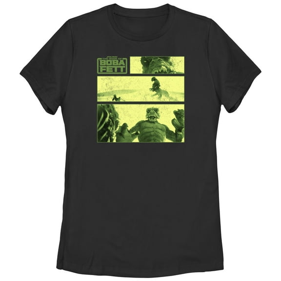 Women's Star Wars: The Book of Boba Fett Sand Creature Panel  Graphic Tee Black X Large