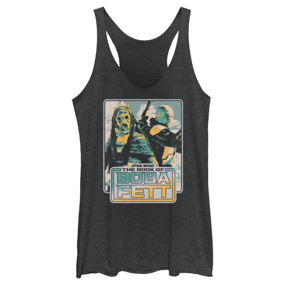 Women's Star Wars: The Book of Boba Fett Tatooine Survivors Racerback Tank Top Black Heather Large