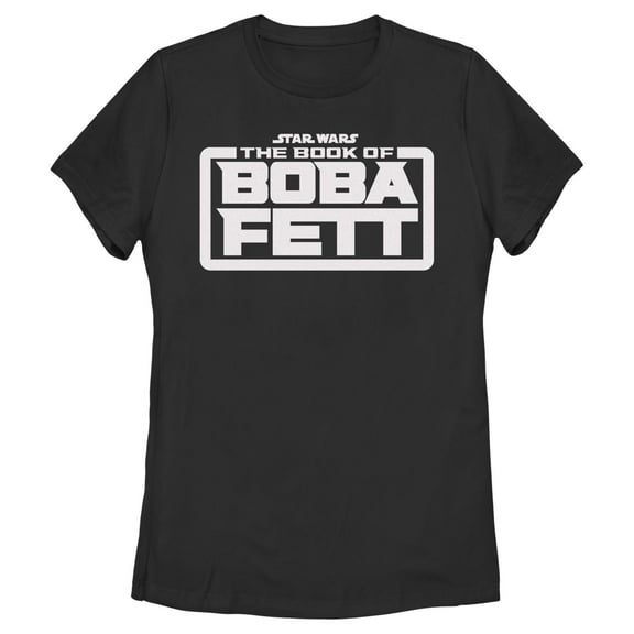 Women's Star Wars: The Book of Boba Fett White Logo  Graphic Tee Black Large