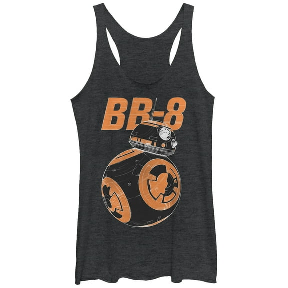 Women's Star Wars The Force Awakens BB-8 On the Move  Racerback Tank Top Black Heather X Large