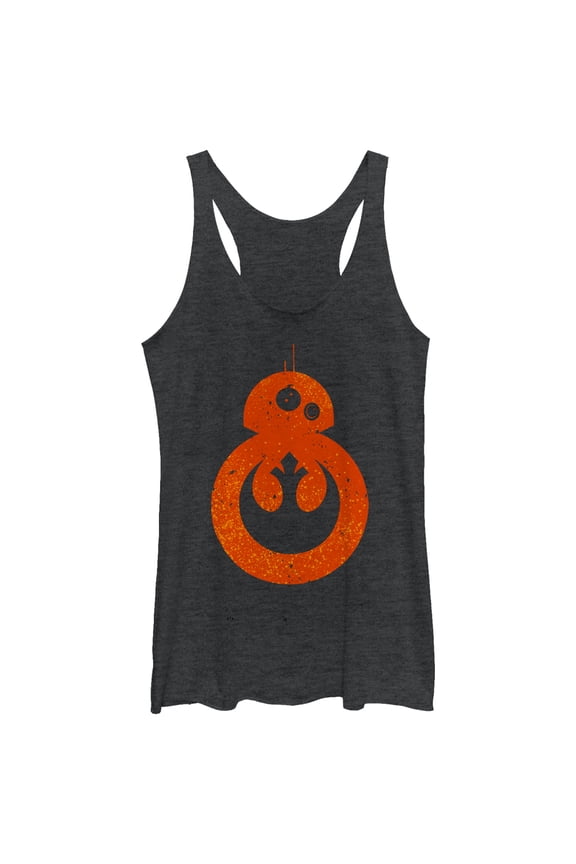Women's Star Wars The Force Awakens BB-8 Rebel  Racerback Tank Top Black Heather Large