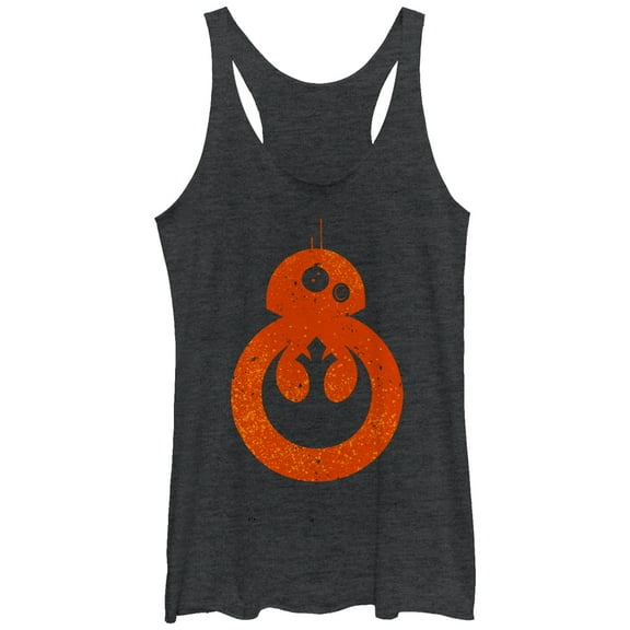 Women's Star Wars The Force Awakens BB-8 Rebel  Racerback Tank Top Black Heather X Large
