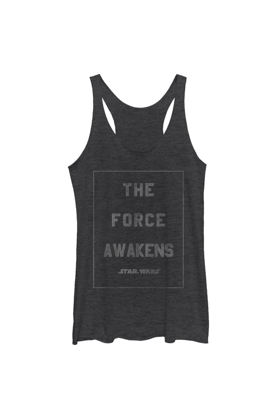 Women's Star Wars The Force Awakens Box Racerback Tank Top Black Heather Small