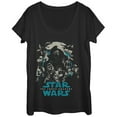 thumbnail image 1 of Women's Star Wars The Force Awakens Group Shot Scoop Neck Black X Large, 1 of 3