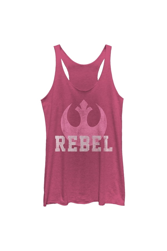 Women's Star Wars The Force Awakens Rebel Racerback Tank Top Pink Heather X Large