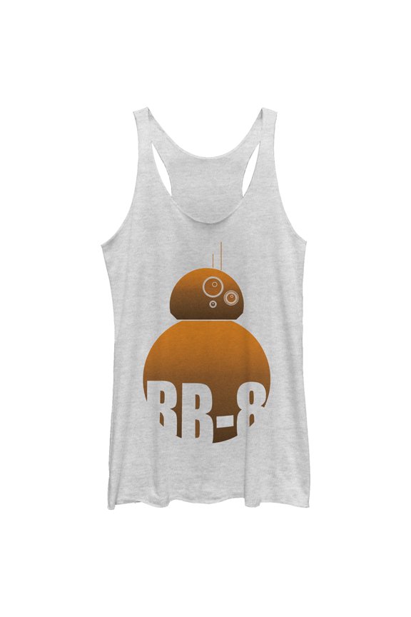 Women's Star Wars The Force Awakens Simple BB-8  Racerback Tank Top White Heather Small
