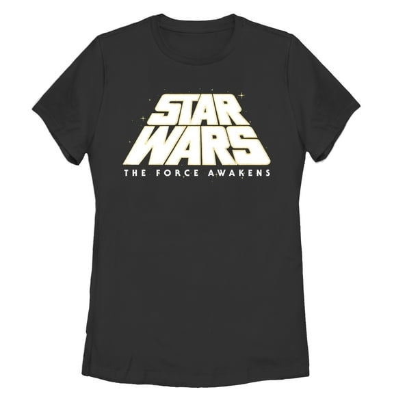 Women's Star Wars The Force Awakens Starry Logo  Graphic Tee Black Medium