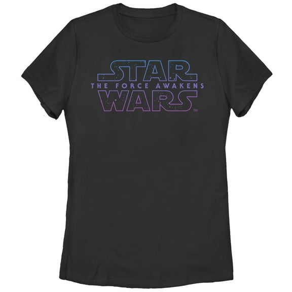 Women's Star Wars The Force Awakens Starry Logo  Graphic Tee Black Medium