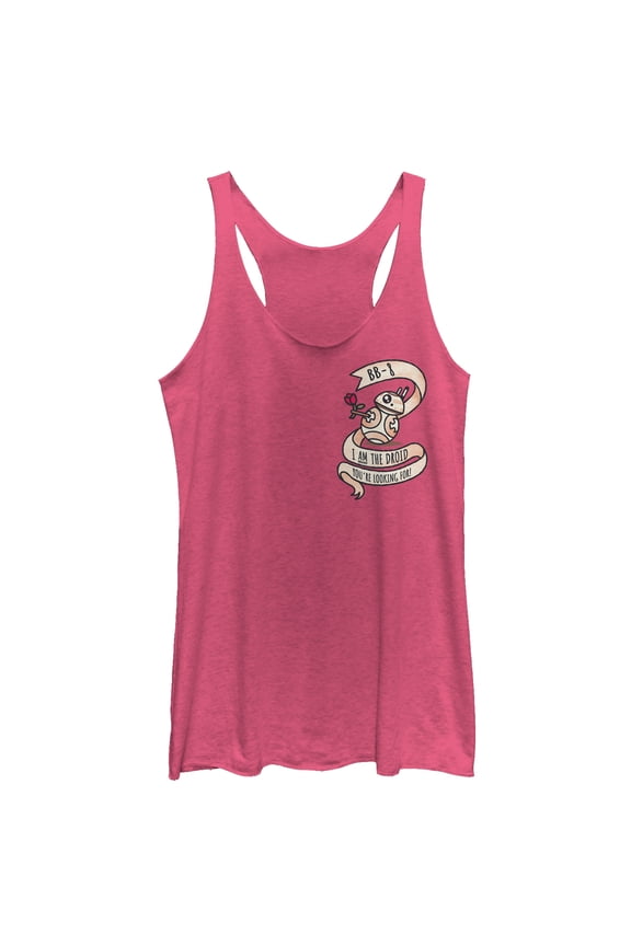 Women's Star Wars The Force Awakens Valentine BB-8 Droid of Your Dreams Racerback Tank Top Pink Heather X Large