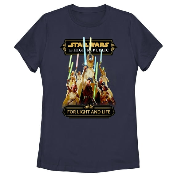 Women's Star Wars The High Republic Jedi For Light and Life Graphic Tee Navy Blue Large
