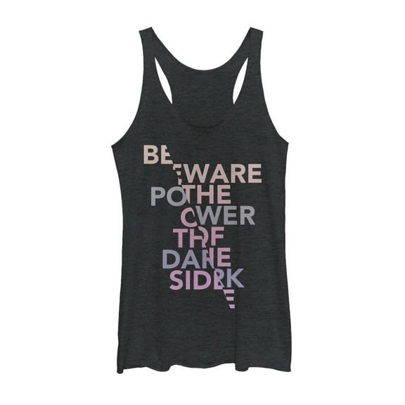 Women's Star Wars The Last Jedi Beware the Dark Side  Racerback Tank Top Black Heather X Small