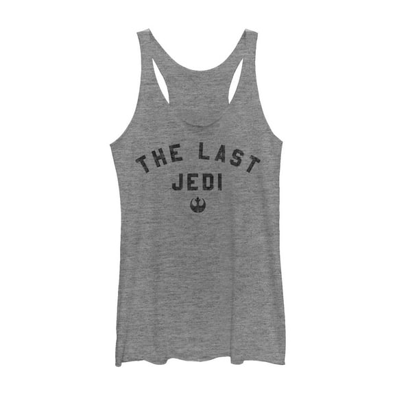 Women's Star Wars The Last Jedi Classic Text  Racerback Tank Top Gray Heather X Large
