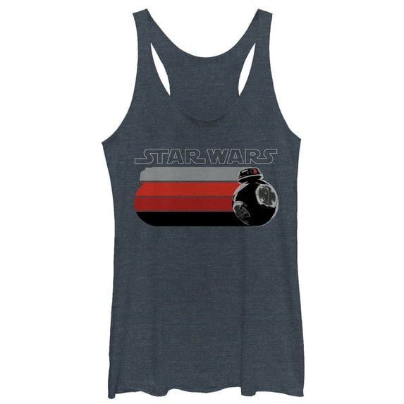Women's Star Wars The Last Jedi Droid Streak Racerback Tank Top Navy Blue Heather Large