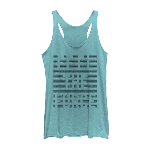 Women's Star Wars The Last Jedi Feel Force Racerback Tank Top Tahiti Blue 2X Large