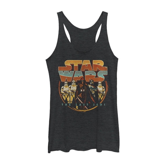 Women's Star Wars The Last Jedi First Order Retro Racerback Tank Top Black Heather X Large