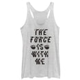 thumbnail image 1 of Women's Star Wars The Last Jedi Force With Me Distort Racerback Tank Top White Heather X Small, 1 of 3