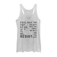 thumbnail image 1 of Women's Star Wars The Last Jedi Resist Mantra Racerback Tank Top White Heather X Large, 1 of 3