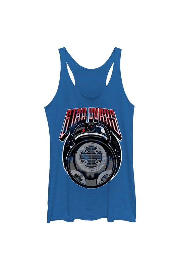 Women's Star Wars The Last Jedi Retro BB-9E Racerback Tank Top Royal Blue Heather Small
