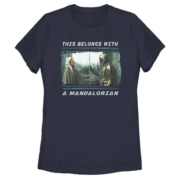 Women's Star Wars: The Mandalorian Beskar's Rightful Owner  Graphic Tee Navy Blue Large