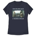 thumbnail image 1 of Women's Star Wars: The Mandalorian Beskar's Rightful Owner  Graphic Tee Navy Blue Medium, 1 of 5