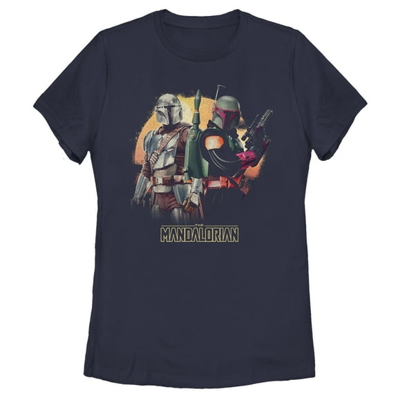 Women's Star Wars: The Mandalorian Boba Fett Honor the Deal Graphic Tee Navy Blue Large