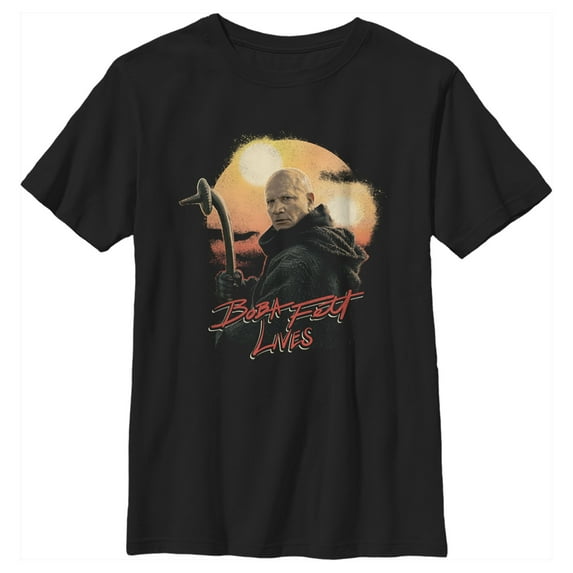 Women's Star Wars: The Mandalorian Boba Fett Lives Graphic Tee Black Medium