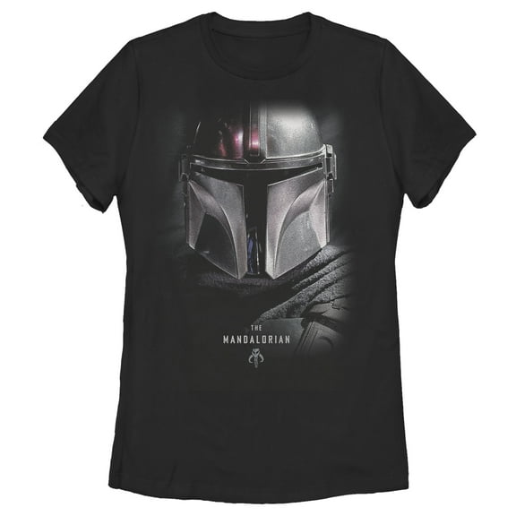 Women's Star Wars: The Mandalorian Bounty Hunter Shadow  Graphic Tee Black Medium