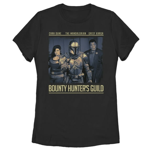Women's Star Wars: The Mandalorian Bounty Hunter's Guild  Graphic Tee Black Large