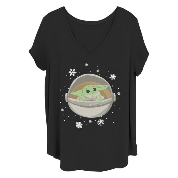 Women's Star Wars: The Mandalorian Christmas The Child Space Cruise Graphic T-Shirt