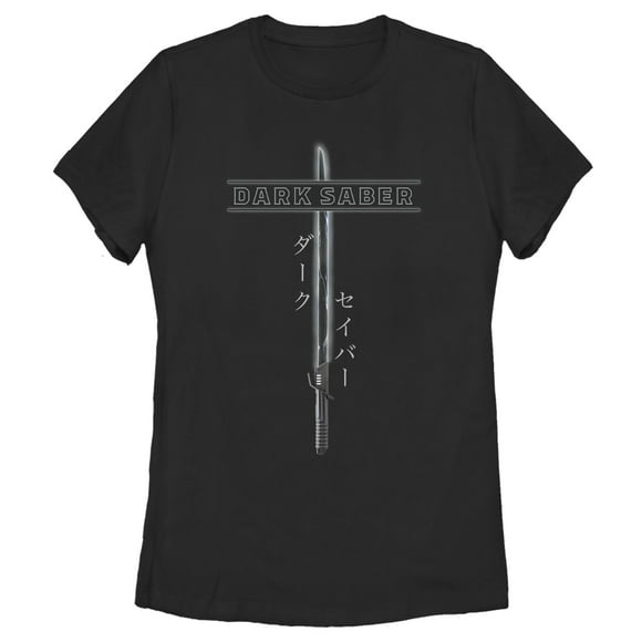 Women's Star Wars: The Mandalorian Darksaber Katakana  Graphic Tee Black Medium