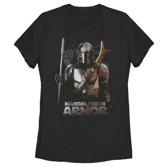 Women's Star Wars: The Mandalorian Din Djarin Beskar Armor  Graphic Tee Black 2X Large
