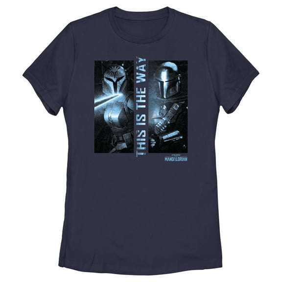 Women's Star Wars: The Mandalorian Din Djarin and Bo-Katan Kryze This is the Way Graphic Tee Navy Blue Medium