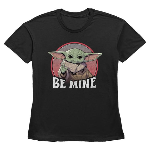 Women's Star Wars: The Mandalorian Distressed Grogu Be Mine  Graphic T-Shirt