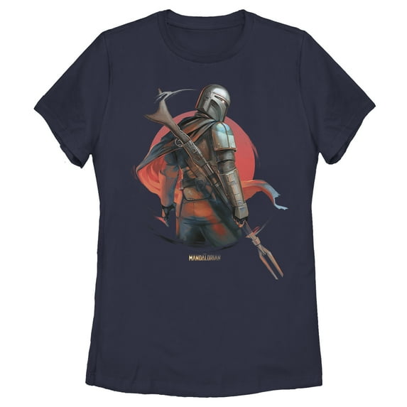 Women's Star Wars: The Mandalorian Dusty Sunset Graphic Tee Navy Blue Large