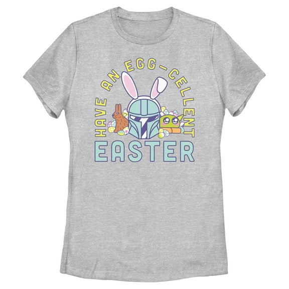 Women's Star Wars: The Mandalorian Egg-Cellent Easter  Graphic Tee Athletic Heather Medium