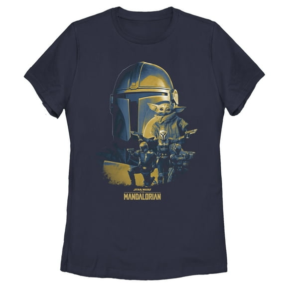 Women's Star Wars: The Mandalorian Element of Surprise  Graphic Tee Navy Blue Large