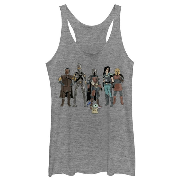 Women's Star Wars: The Mandalorian Farewell on Nevarro  Racerback Tank Top Gray Heather X Large