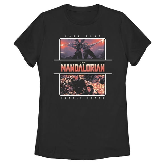 Women's Star Wars: The Mandalorian Female Duo  Graphic Tee Black X Large