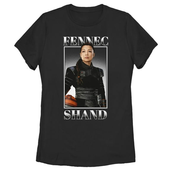 Women's Star Wars: The Mandalorian Fennec Shand Portrait  Graphic Tee Black X Large