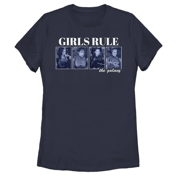 Women's Star Wars: The Mandalorian Girls Rule the Galaxy  Graphic Tee Navy Blue Small