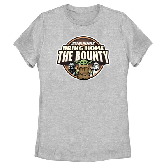 Women's Star Wars: The Mandalorian Grogu Bounty Graphic Tee Athletic Heather Large