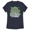 thumbnail image 1 of Women's Star Wars: The Mandalorian Grogu St. Patrick's Day Pinch Proof Graphic Tee Navy Blue X Large, 1 of 5