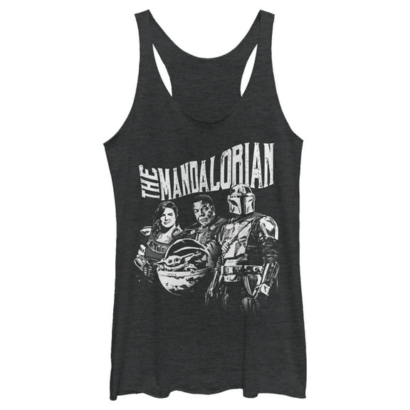 Women's Star Wars: The Mandalorian Guild on Assignment  Racerback Tank Top Black Heather Small