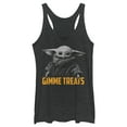 thumbnail image 1 of Women's Star Wars: The Mandalorian Halloween Grogu Gimme Treats  Racerback Tank Top Black Heather X Small, 1 of 4