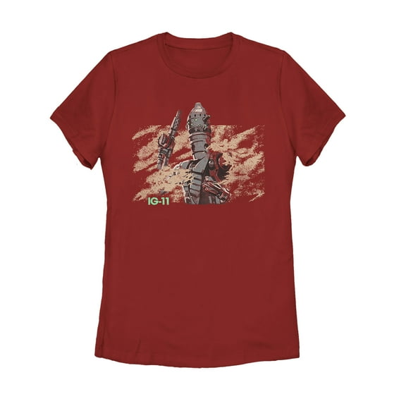 Women's Star Wars: The Mandalorian IG-11 Dusty Droid  Graphic Tee Red 2X Large