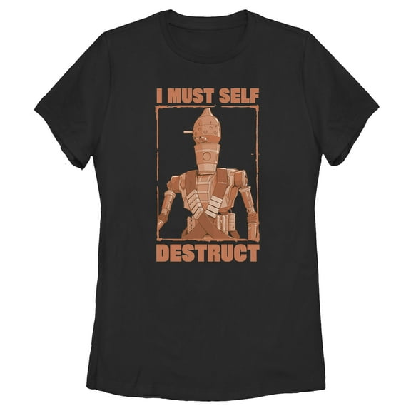 Women's Star Wars: The Mandalorian IG-88 I Must Self-Destruct  Graphic Tee Black 2X Large