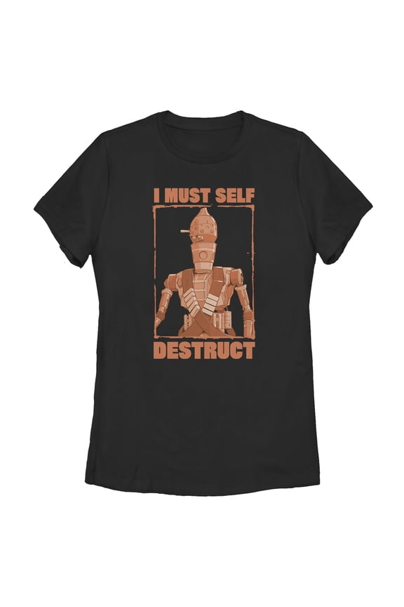 Women's Star Wars: The Mandalorian IG-88 I Must Self-Destruct  Graphic Tee Black Medium